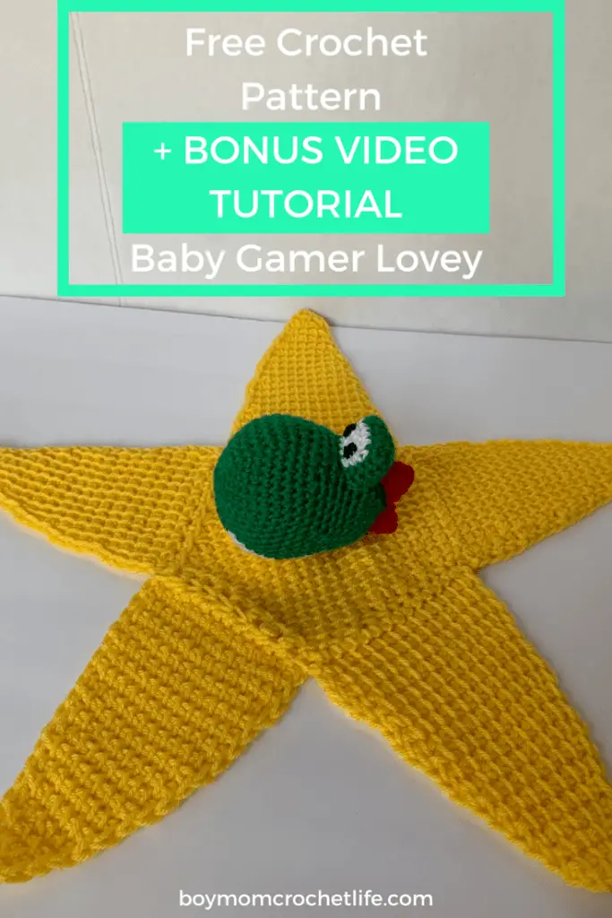 A cute and quick baby lovey for the gamers in your life. It works up quickly using Tunisian crochet and single crochet amigurumi techniques.